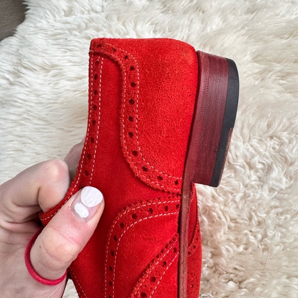 Paul Smith Red Suede Wingtip Shoes - Picture 3 of 7